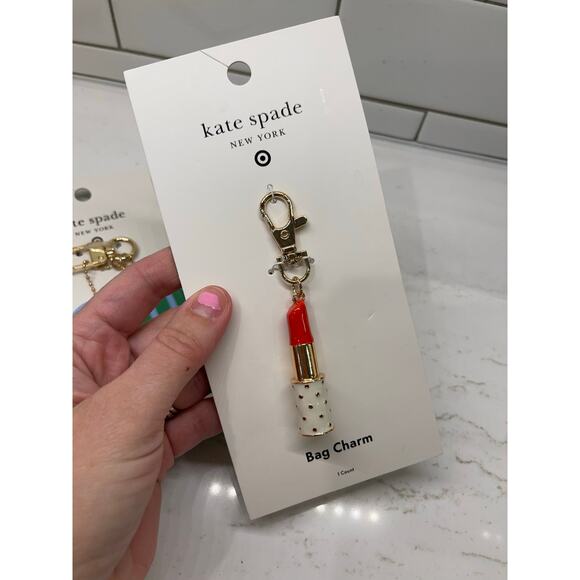 Kate Spade for Target lipstick and heart bag charms - Picture 3 of 3